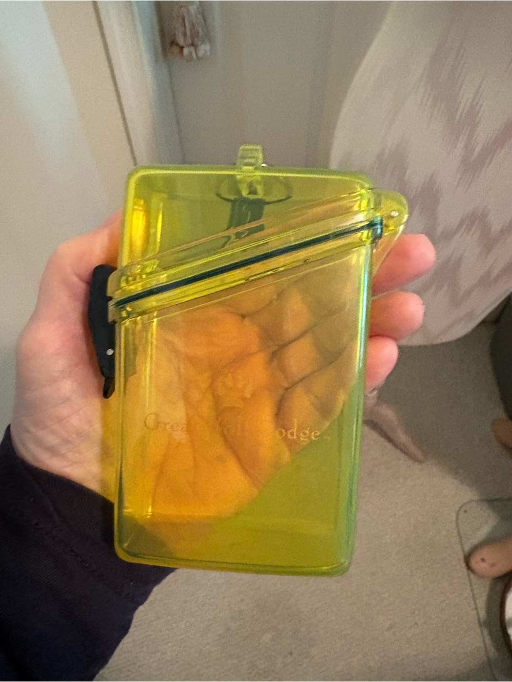 Great Wolf Lodge Neon Yellow Transparent Plastic Card Case safe nwt